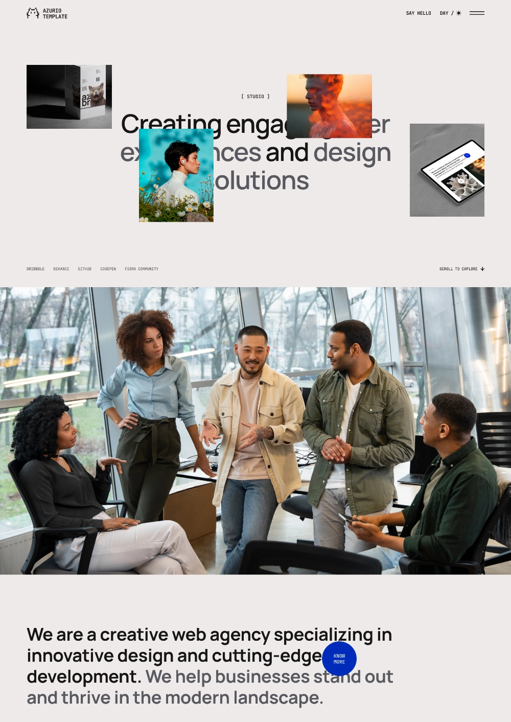 Azurio Template Image - About Us Page Link